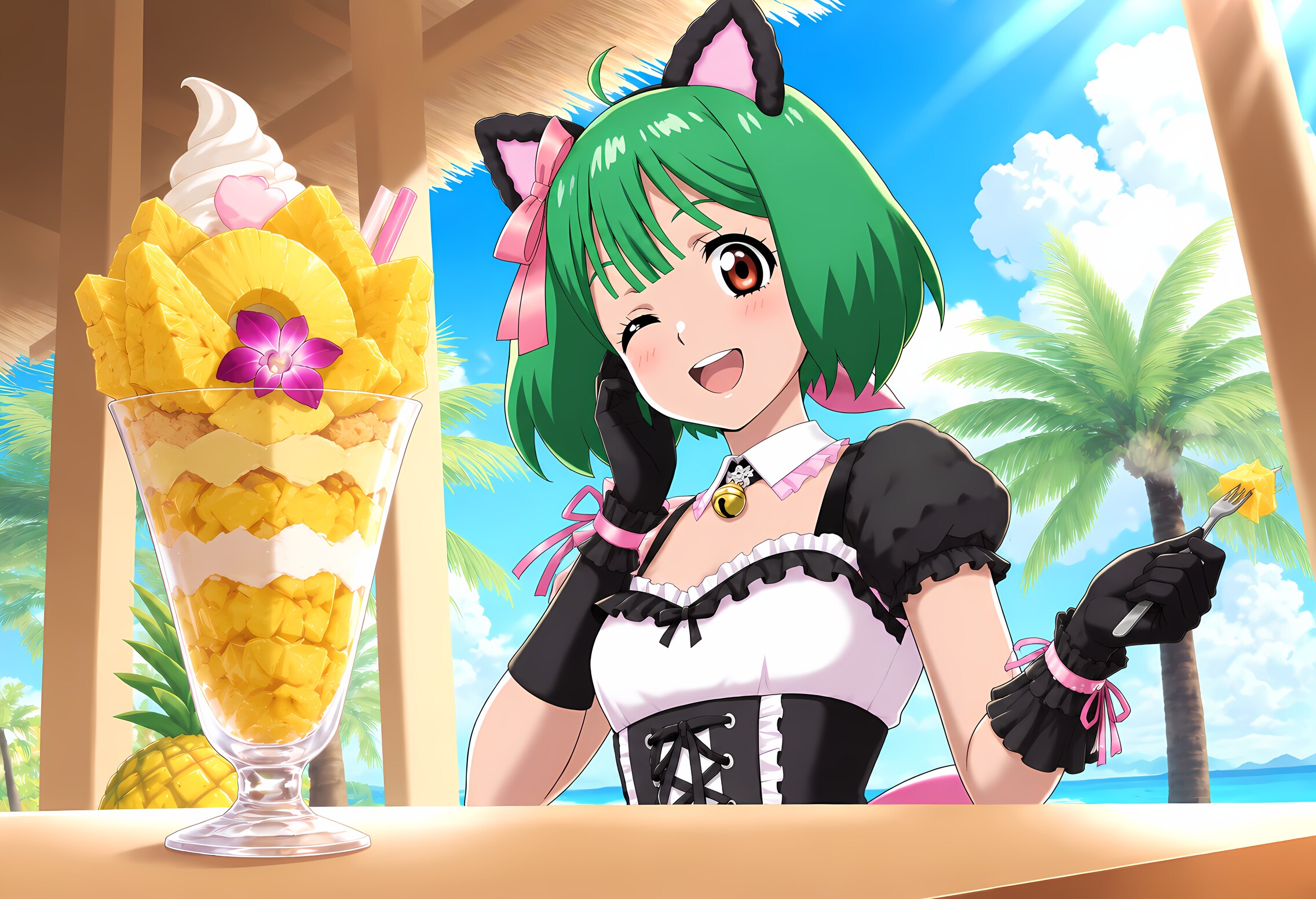 8月17日（パイナップルの日、黒猫感謝の日） | の人気AIイラスト・グラビア