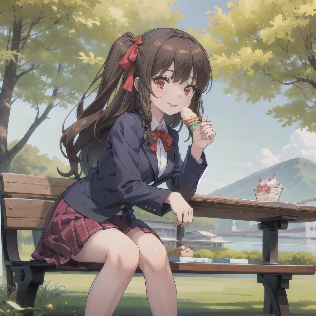 黒髪ロングでブレザーの少女７２