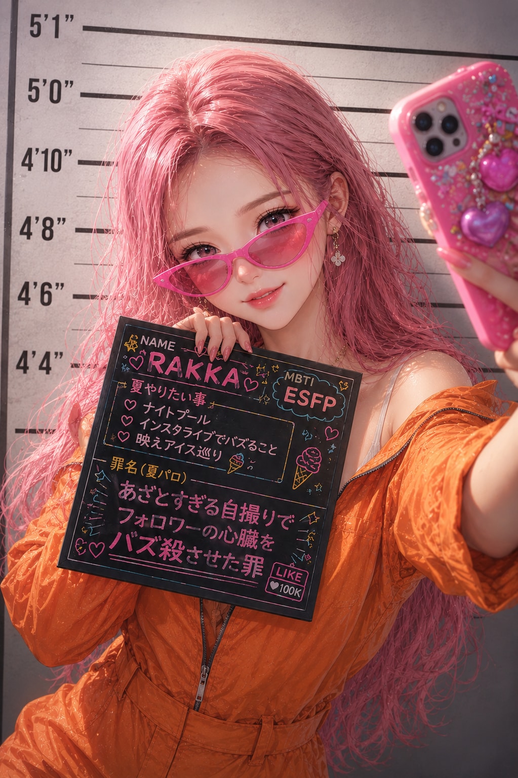 158㎝のいいね♡女子。ver.落果ちゃんマグボード夏プロフ