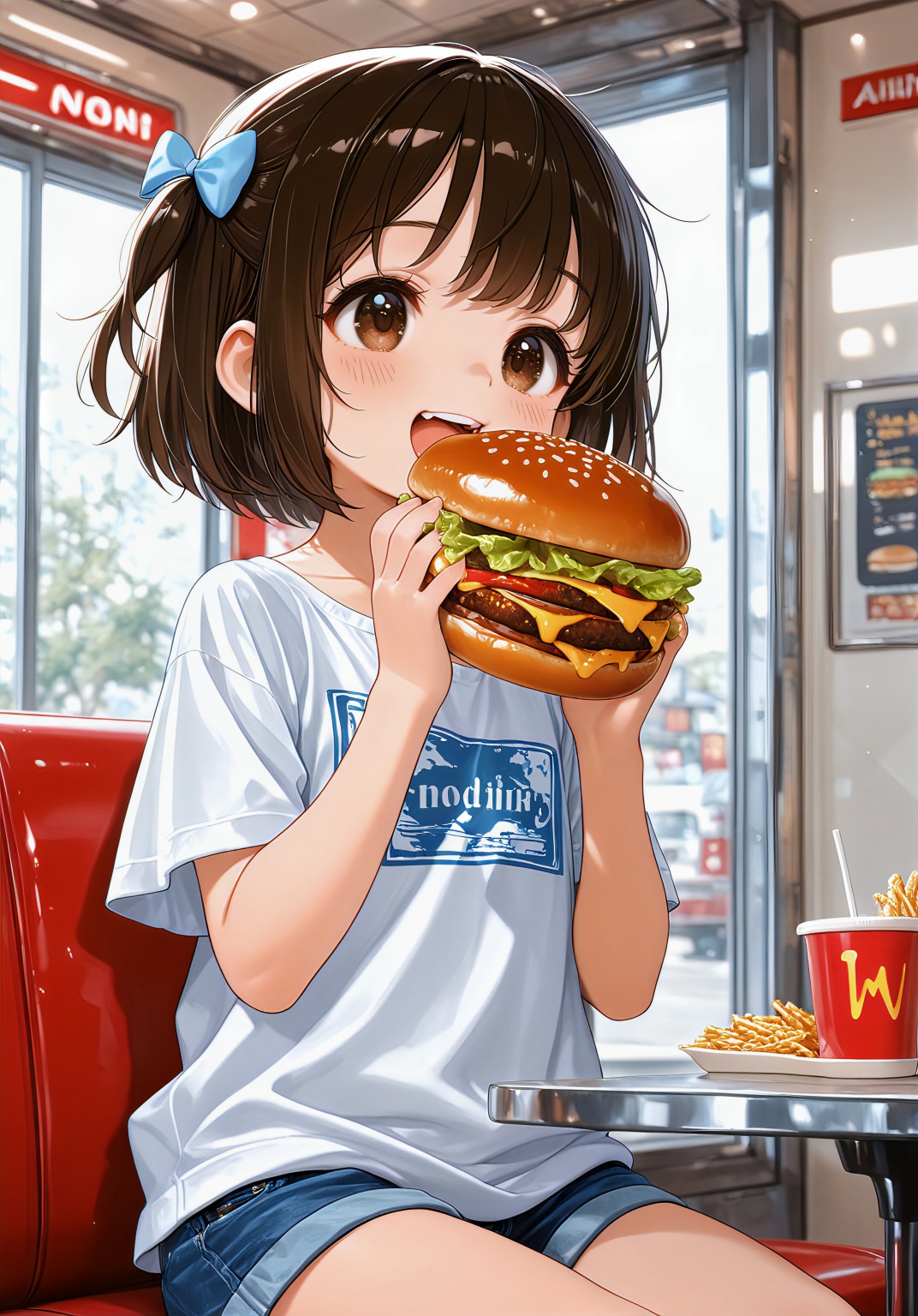 咲良、ビッグバーガーに挑戦！