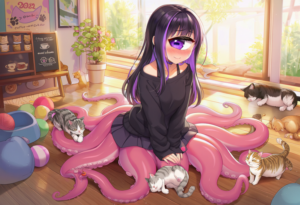 単眼スキュラ　猫と戯れ癒される