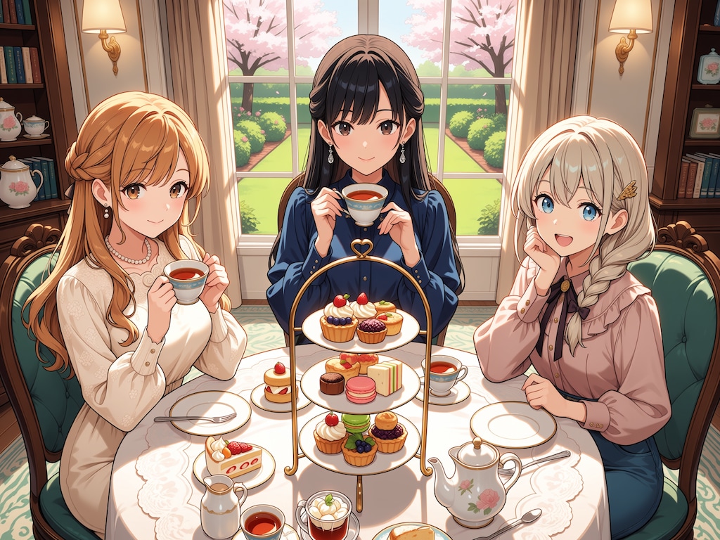 美人三姉妹とアフタヌーンティー・パーティで(ワイド版)