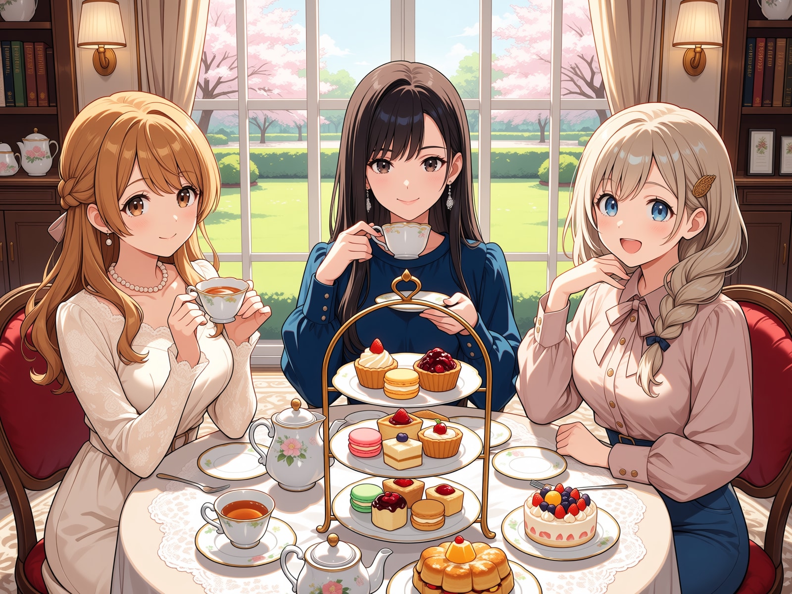 美人三姉妹とアフタヌーンティー・パーティで(ワイド版)