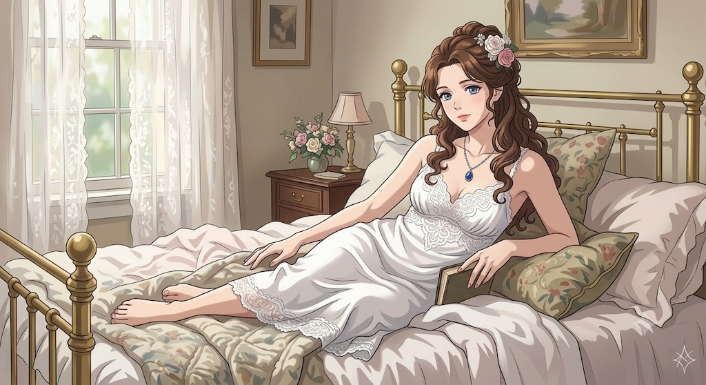 リラックスした女性画