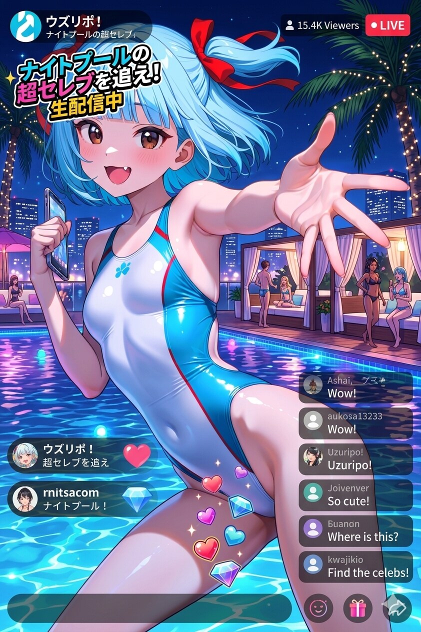 競泳水着の卯敷理保ちゃん