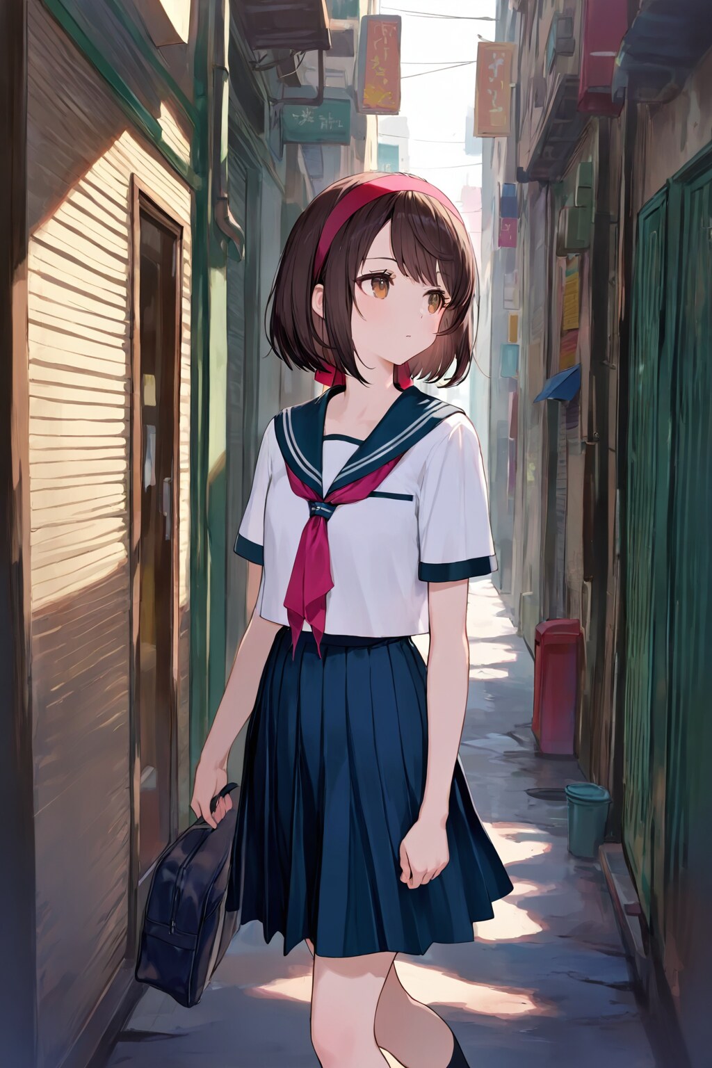 通学中の女の子