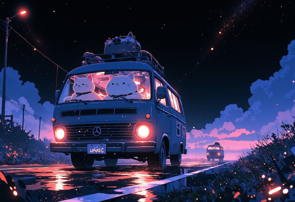 星降る夜のドライブ