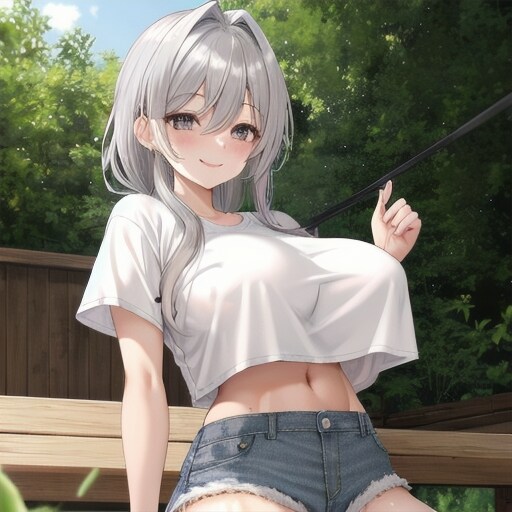銀髪女子