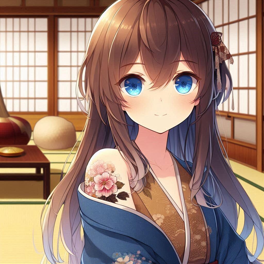 桜吹雪を見せつける小さな女の子