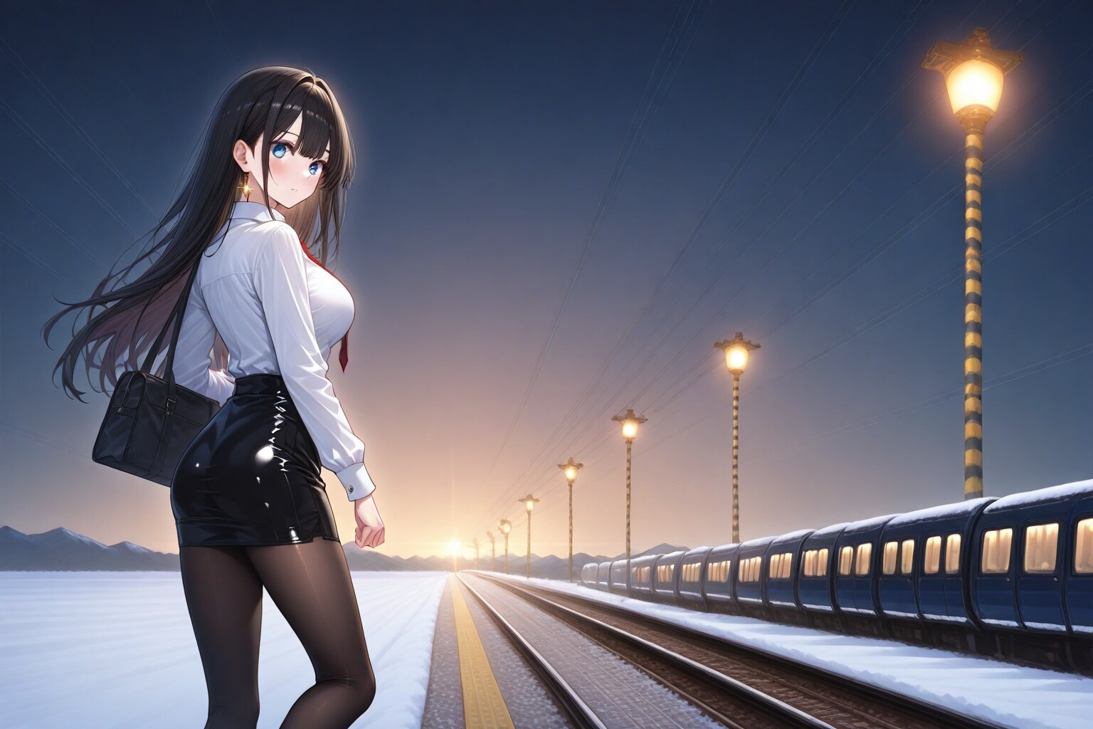 夜明け前の駅にて