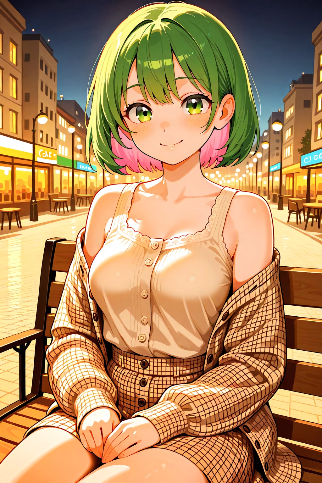 夜のオープンテラスでよその子英理ちゃん