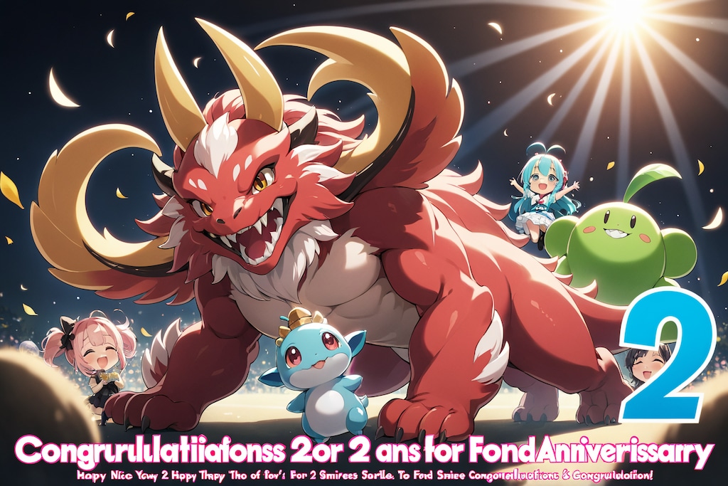 ２周年!!みんな!!で､おめでとう!!