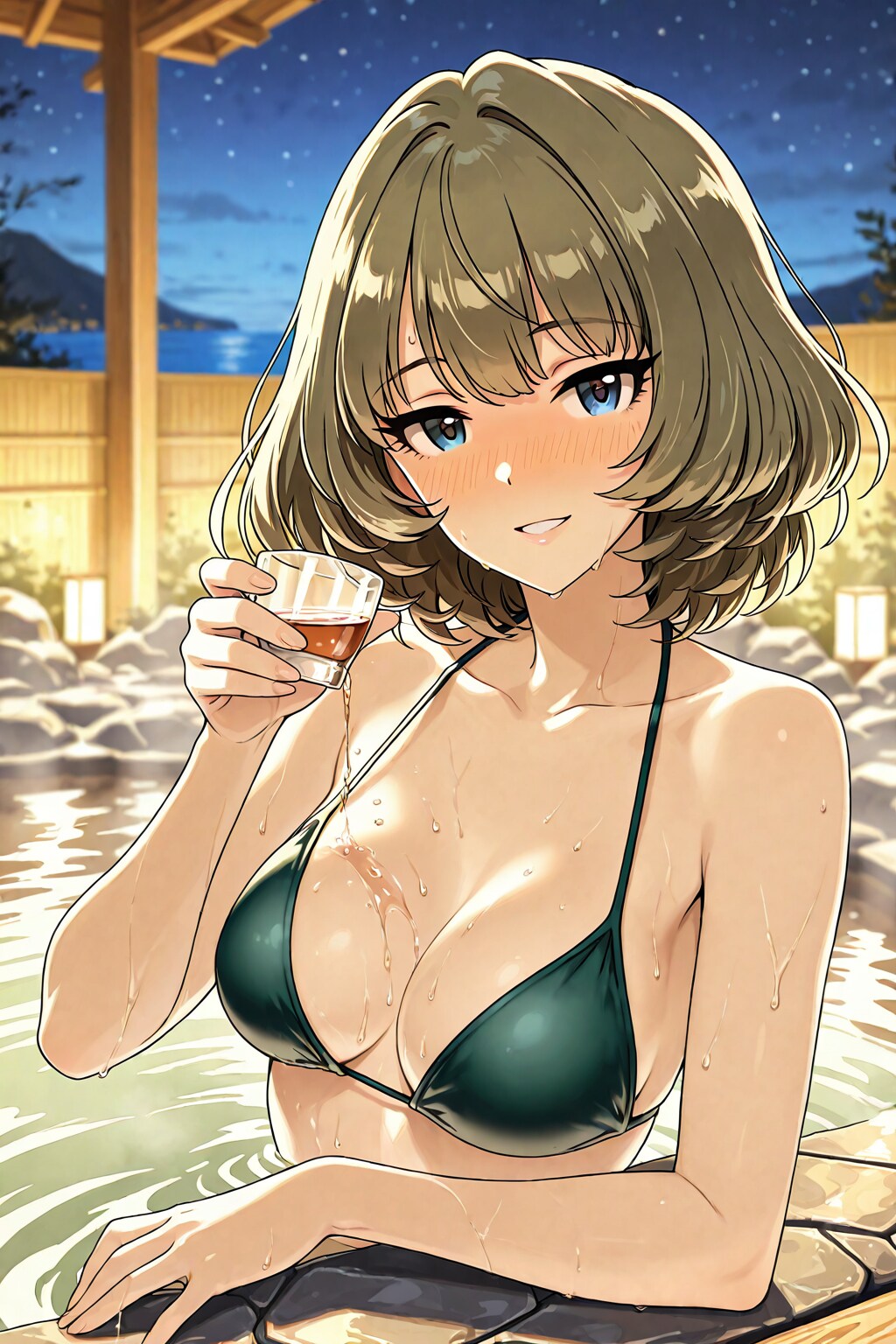 温泉で酔いしれる高垣楓♨️👙🥃❤️