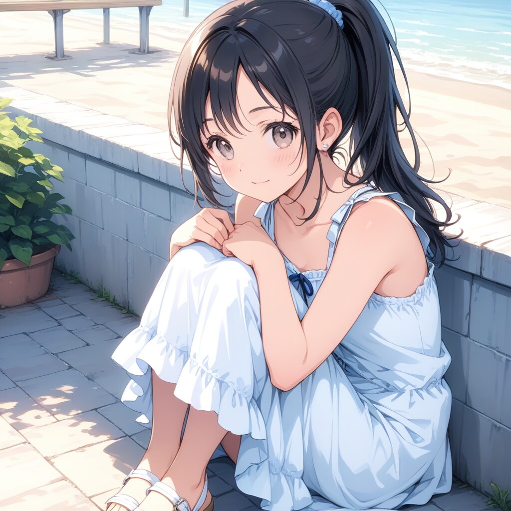 白ワンピの女の子 | の人気AIイラスト・グラビア
