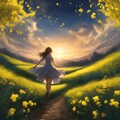 💓Dawn in the canola field：菜の花畑の夜明け 2枚目
