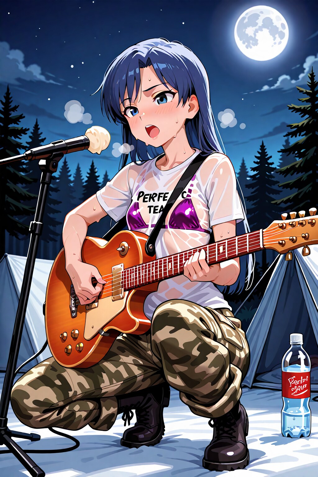 月夜にギターを弾く千早(ちちぷい版)