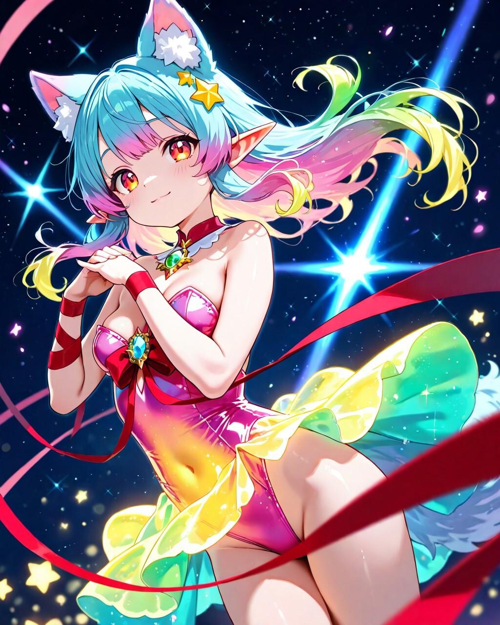 9枚）変身中のケモ耳エルフさん②