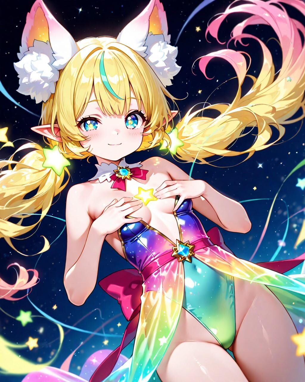 9枚）変身中のケモ耳エルフさん②