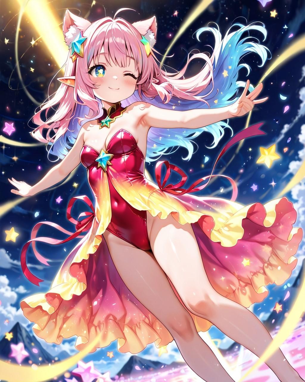 9枚）変身中のケモ耳エルフさん②