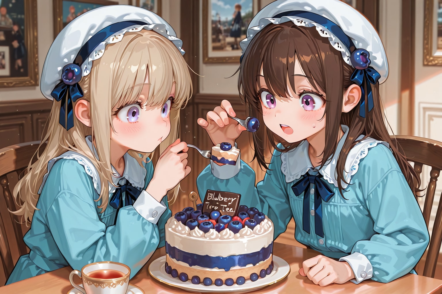 ブルーベリーたっぷりケーキでお目々を良くしよう！ | の人気AIイラスト・グラビア