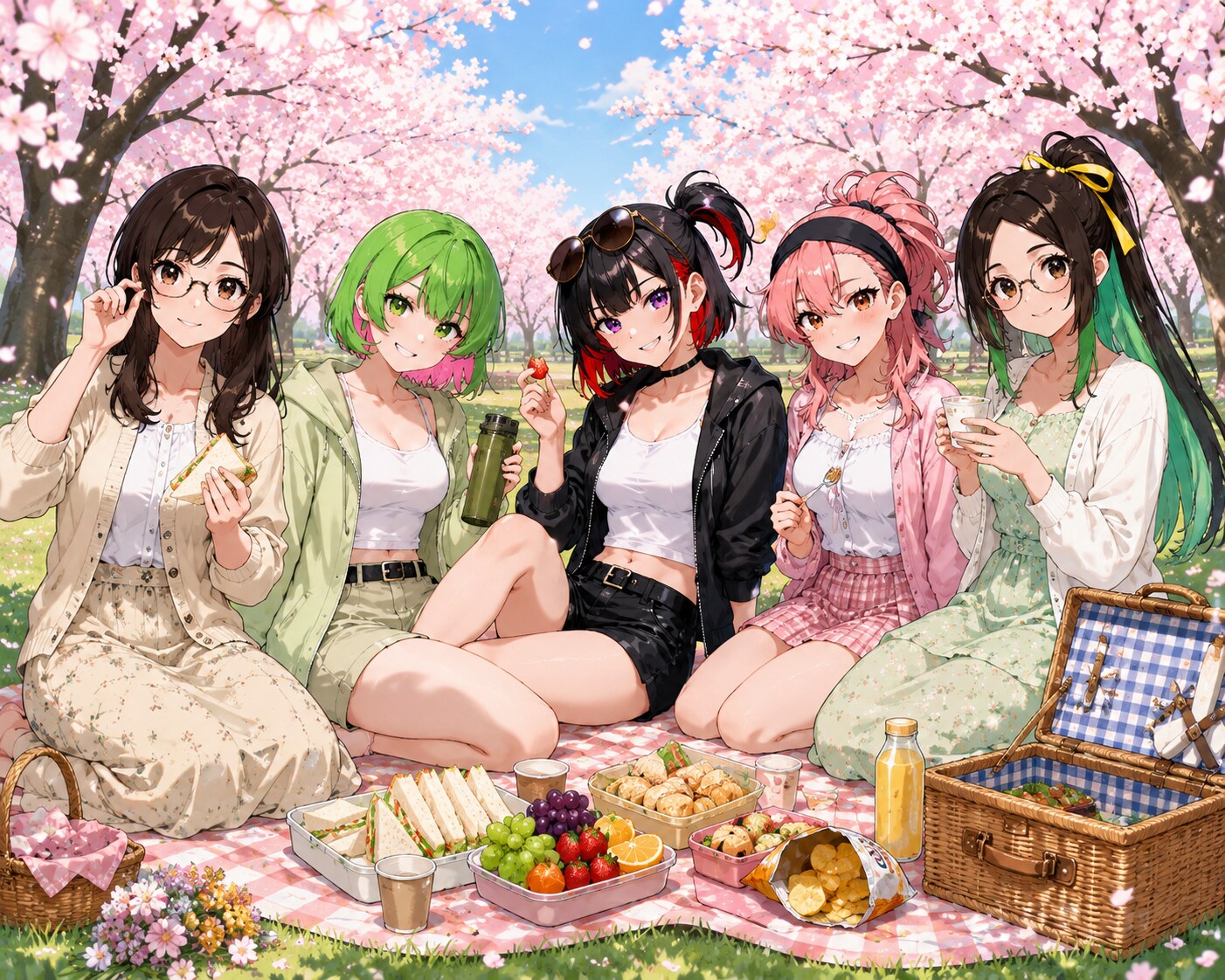ピクニックたーのしー！<全員> | の人気AIイラスト・グラビア