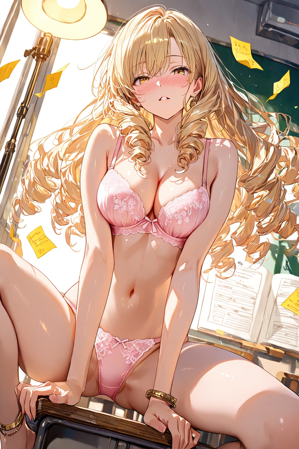 ピンクの下着がセクシーなお嬢様♡