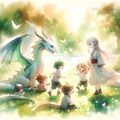 ドラゴンと遊ぶ子供たち 6枚目