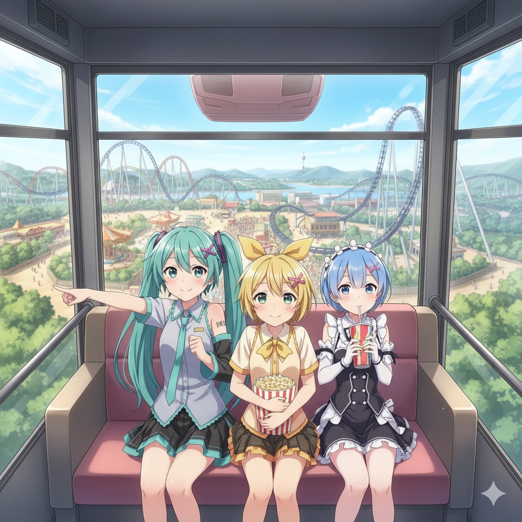 ミクさんたち遊園地に行く