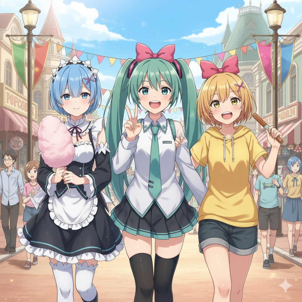 ミクさんたち遊園地に行く