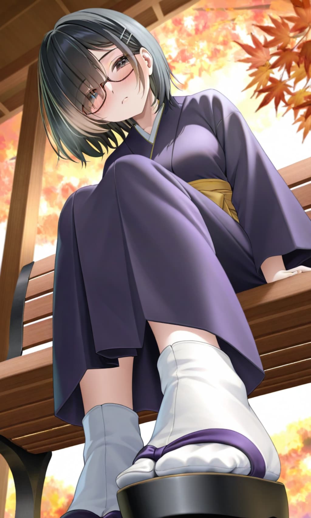 「きものの日(11/15)」【ベンチで休憩】