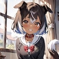 犬娘　学生服 2枚目