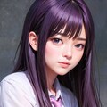 紫色の髪の美女 3枚目
