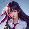紫色の髪の美女 2枚目