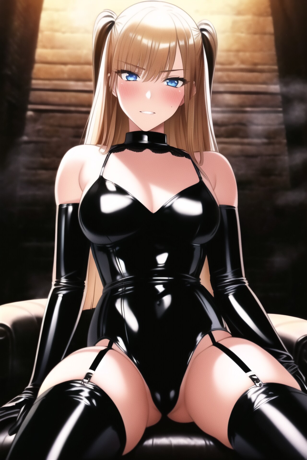 金髪ツーサイドアップボンデージ女王様ちゃん
