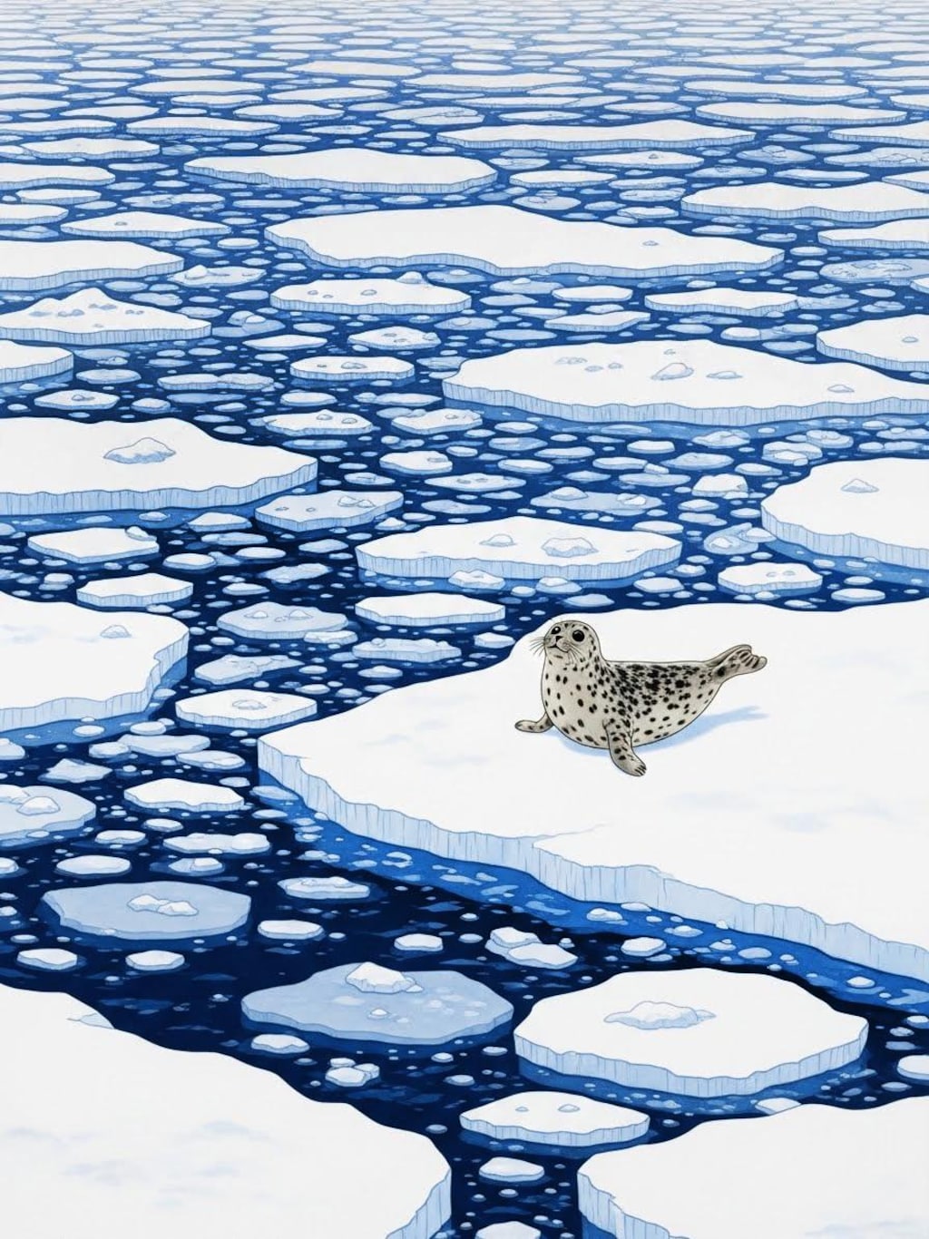 流氷に乗ってやってきたアザラシちゃん