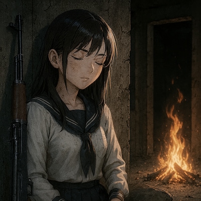 一眠りしていたポストアポカリプスの女子高生