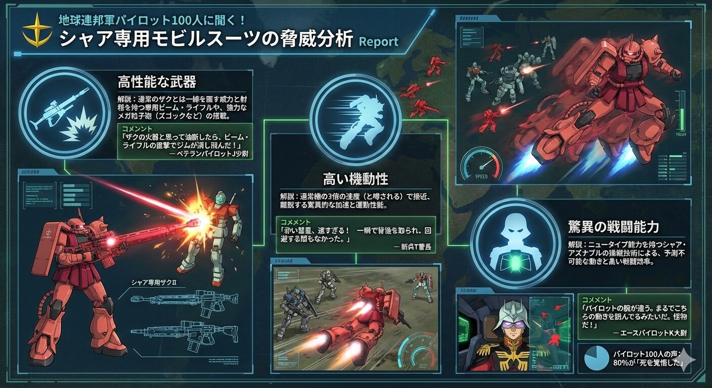 シャア専用モビルスーツの脅威分析 | の人気AIイラスト・グラビア