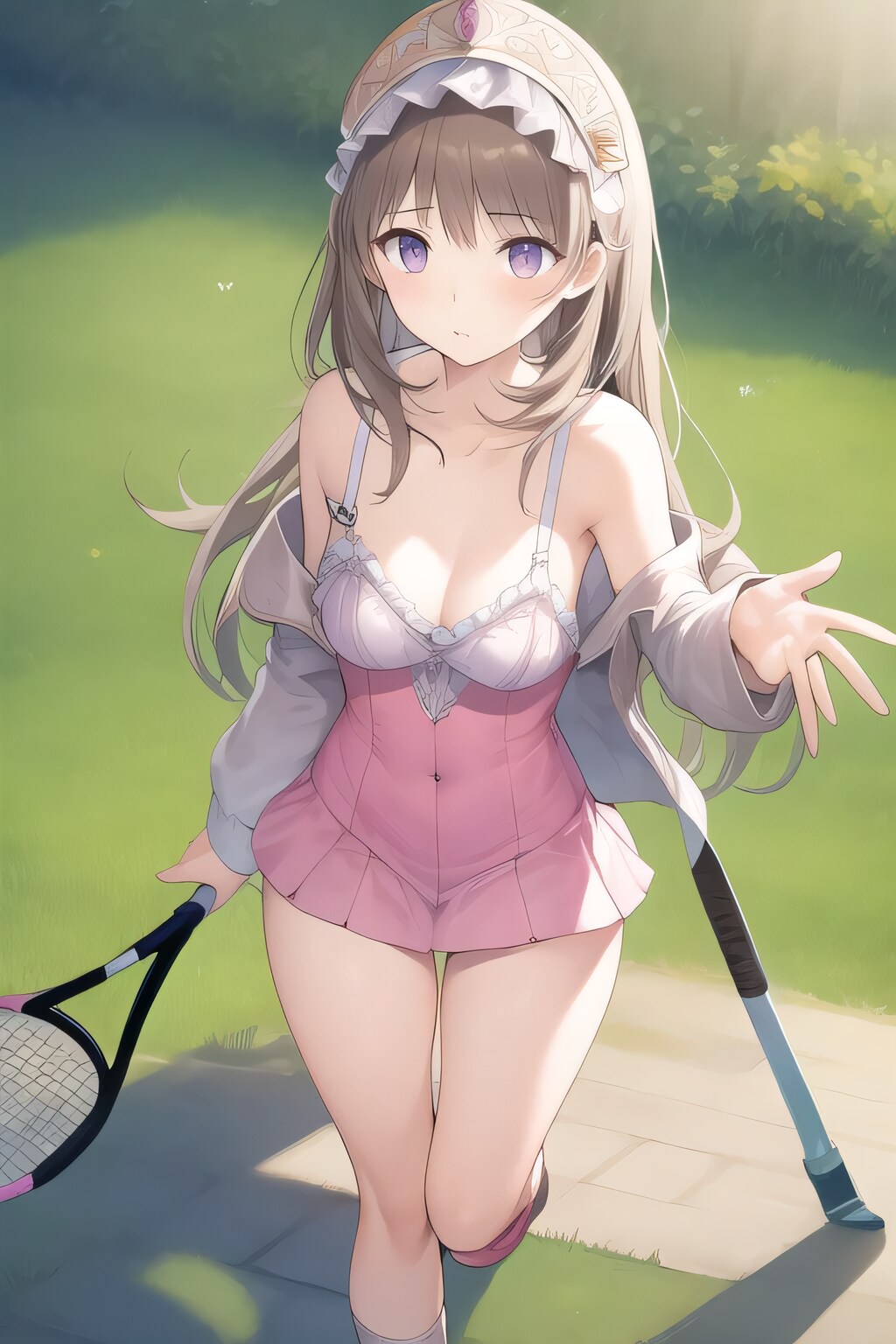 茶髪ロングでテニスウェアの少女３