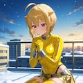 戦隊ヒロイン衣装で祈るツバッティ 4枚目