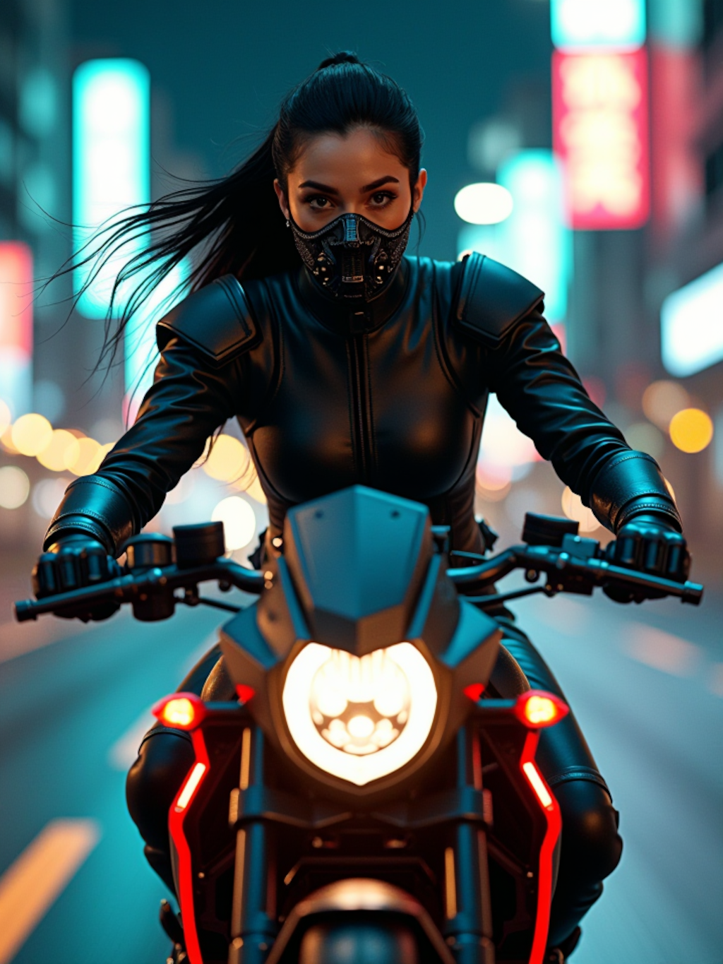 ライダースーツのお姉さん