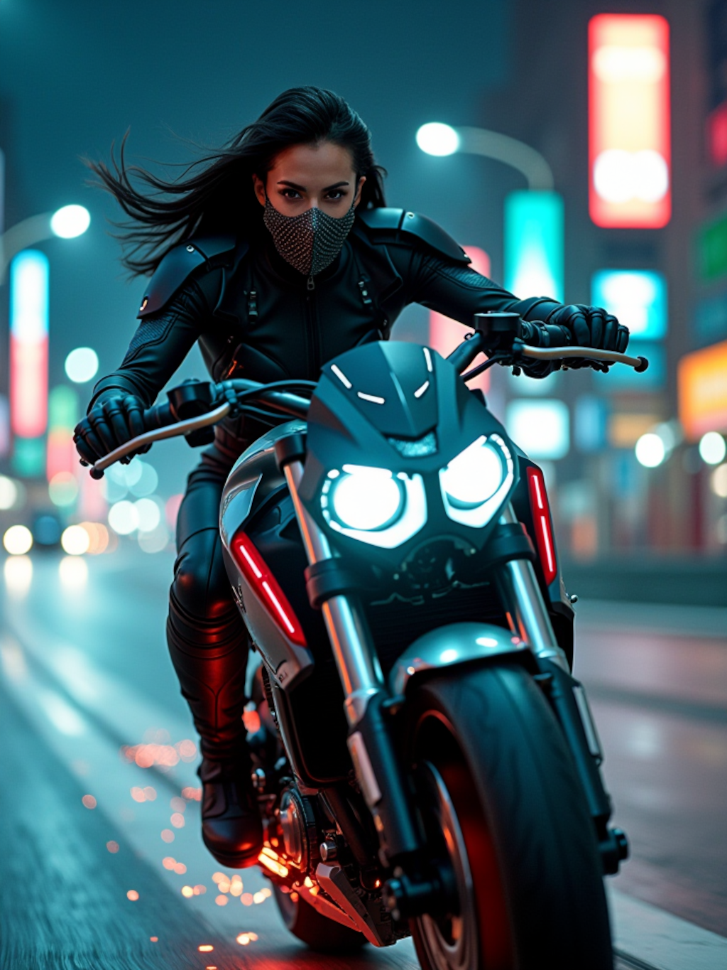 ライダースーツのお姉さん