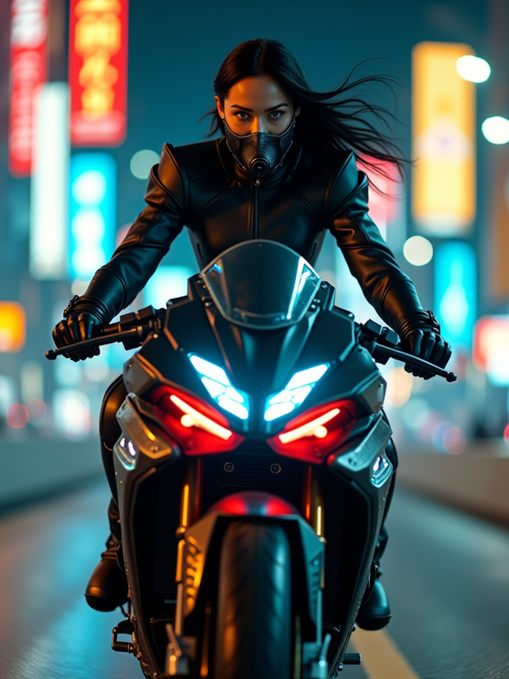 ライダースーツのお姉さん