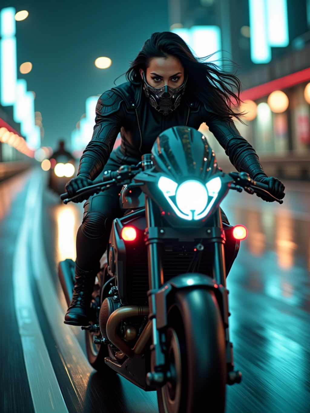 ライダースーツのお姉さん