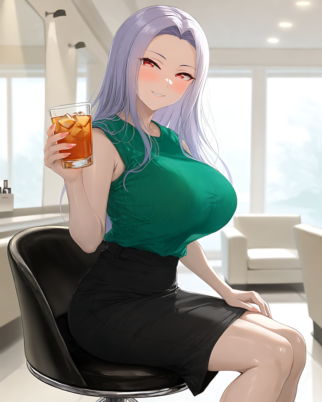 🍹サロンのハイスツールで、ミレナの艶やかハーブティー💜