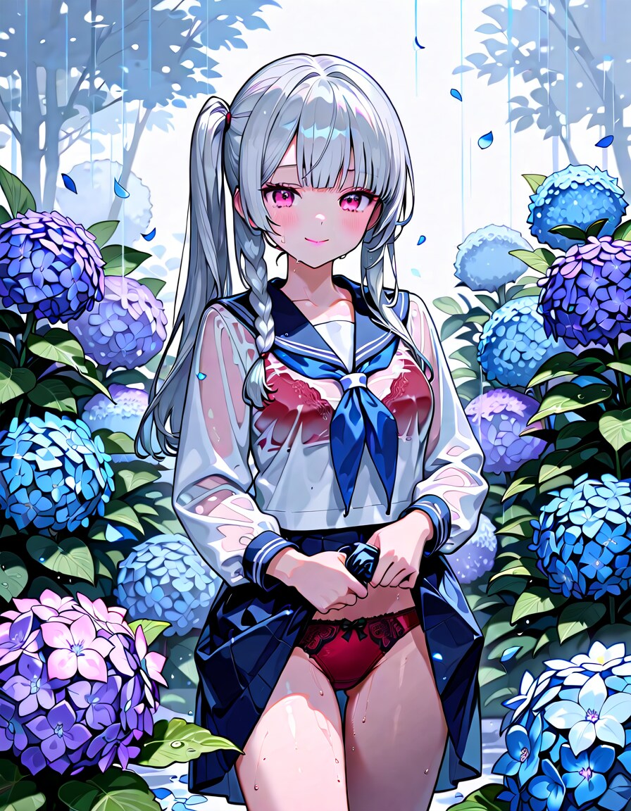 紫陽花とJK②