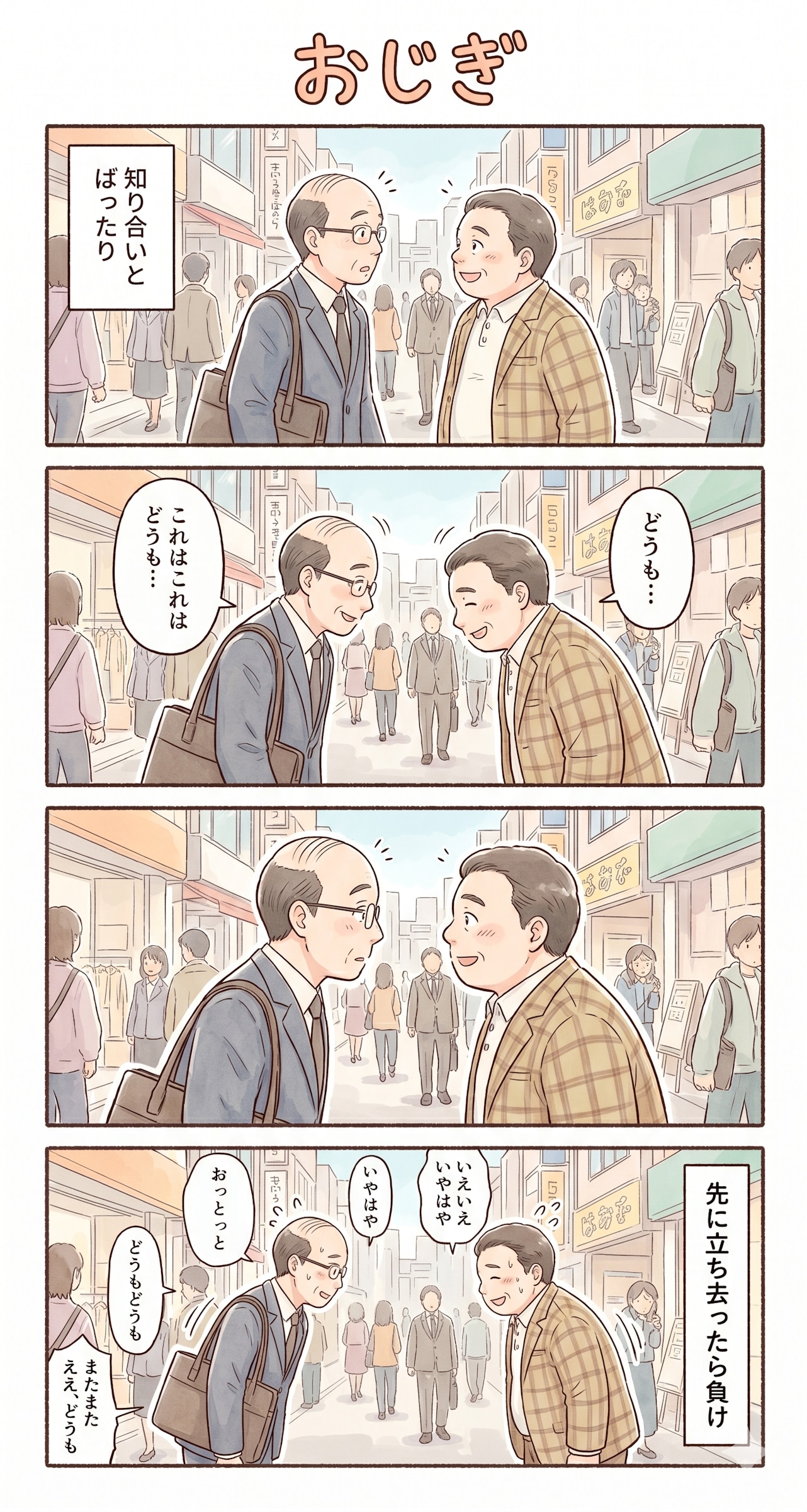 #20 ゆる日常4コマ「おじぎ」