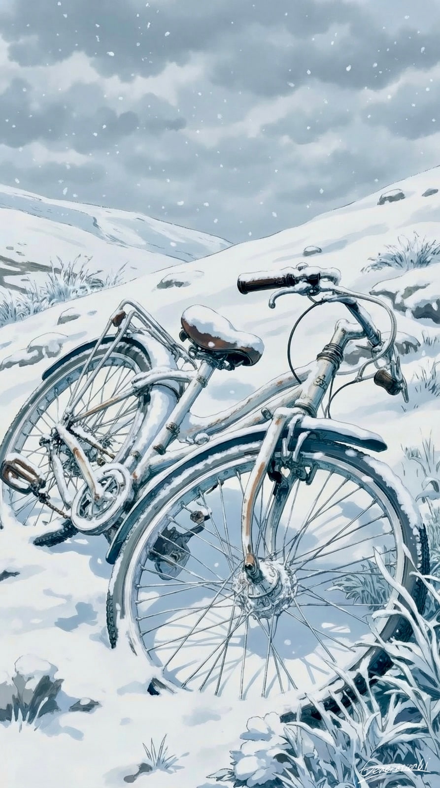 雪原の忘れ物／スマホ壁紙アーカイブ | の人気AIイラスト・グラビア