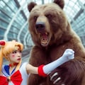 熊VSセーラームーンコスプレイヤー 2枚目