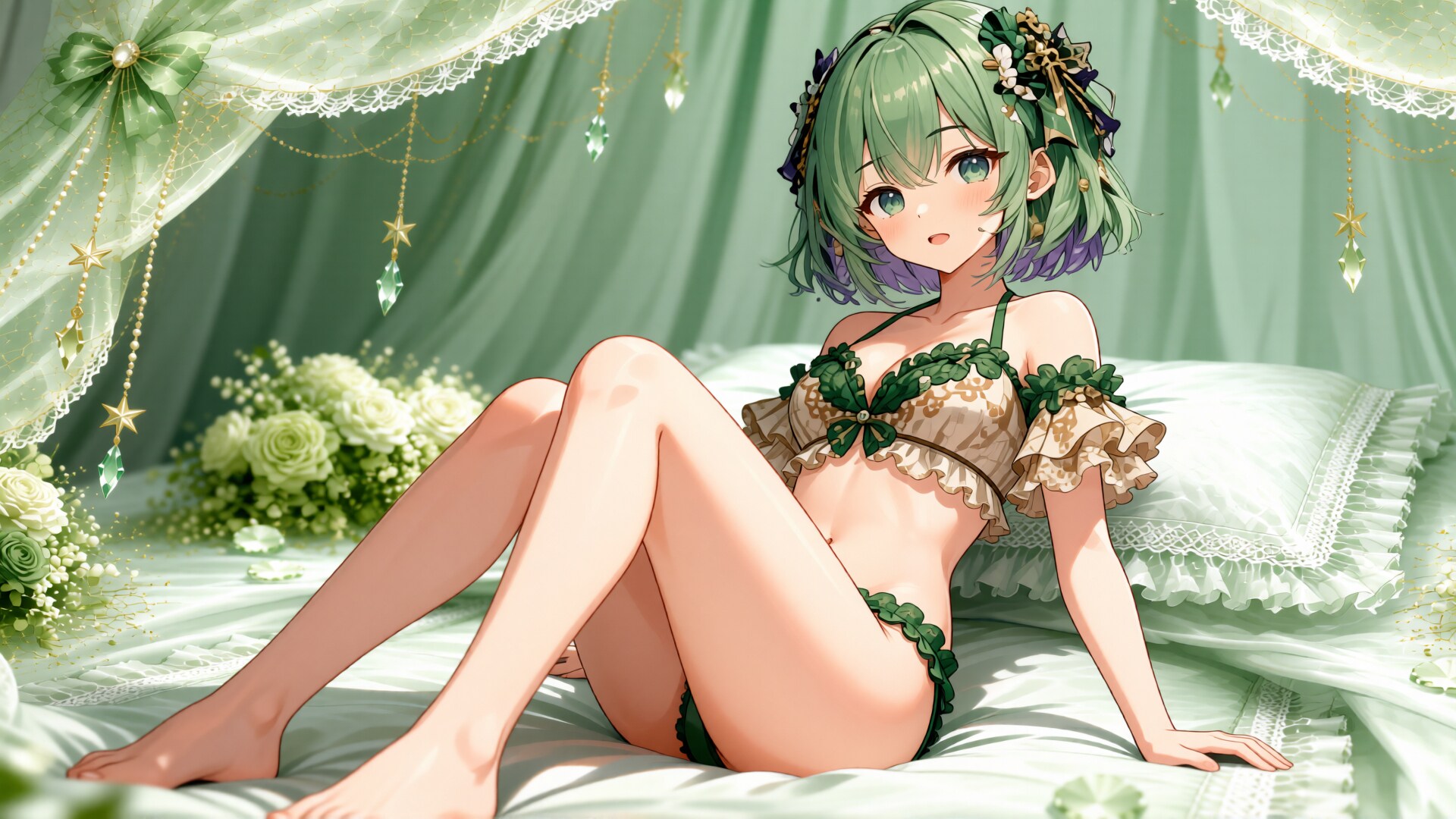 緑髪少女と水着　その8-8