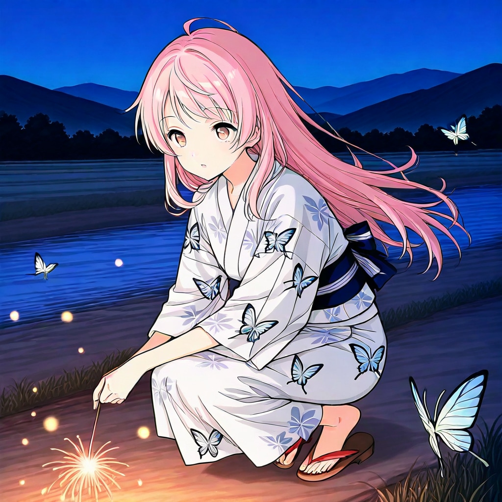 線香花火（ちちぷい生成版） | の人気AIイラスト・グラビア